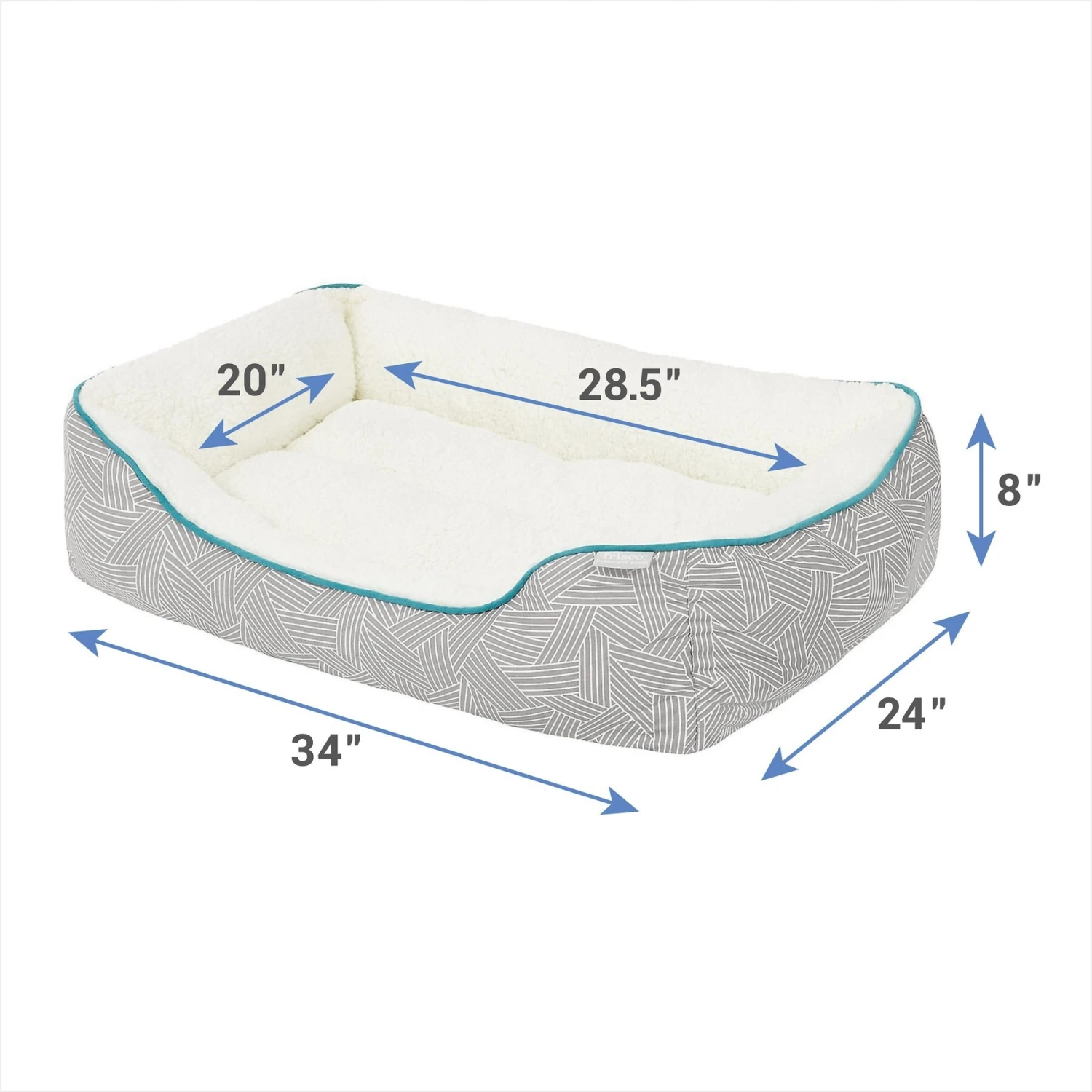 Frisco Sherpa Rectangular Bolster Cat & Dog Bed 4 Frisco Sherpa Rectangular Bolster Cat & Dog Bed - Image 2