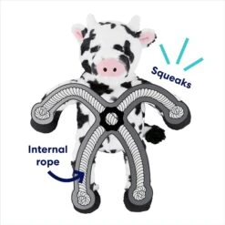 Frisco Cow Plush With Inside Rope Squeaky Dog Toy -Frisco Shop 147063 PT2. AC SS1800 V1691776638