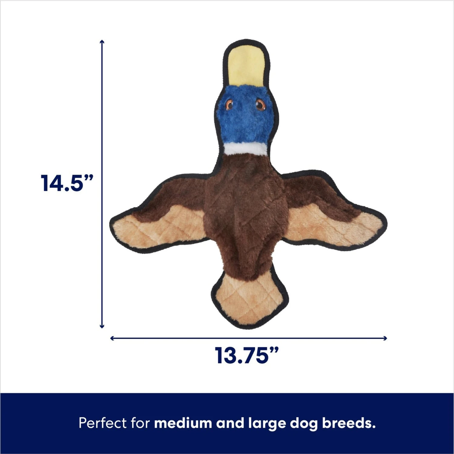 Frisco Duck Flat Plush Squeaky Dog Toy 4 Frisco Duck Flat Plush Squeaky Dog Toy - Image 2