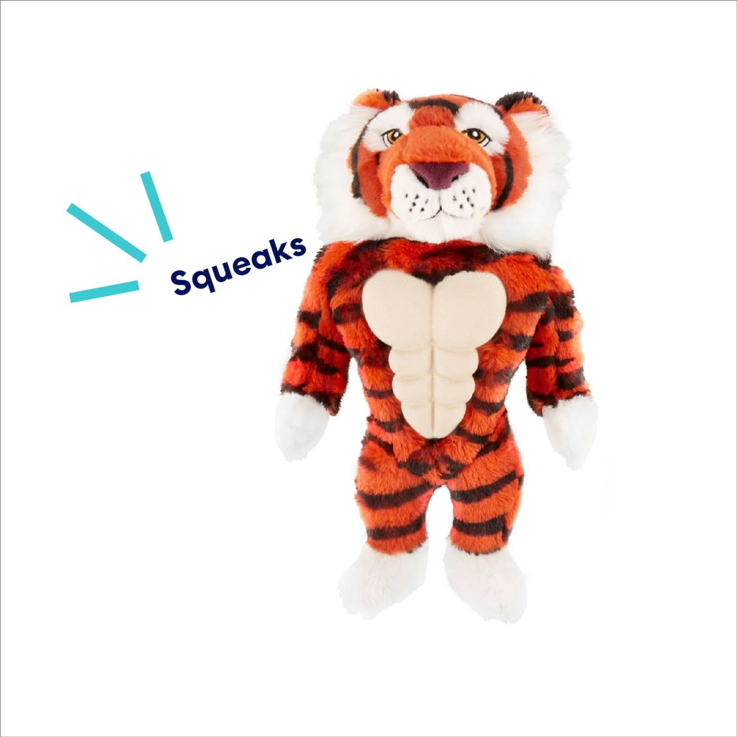Frisco Tiger Muscle Plush Squeaky Dog Toy 5 Frisco Tiger Muscle Plush Squeaky Dog Toy - Image 3
