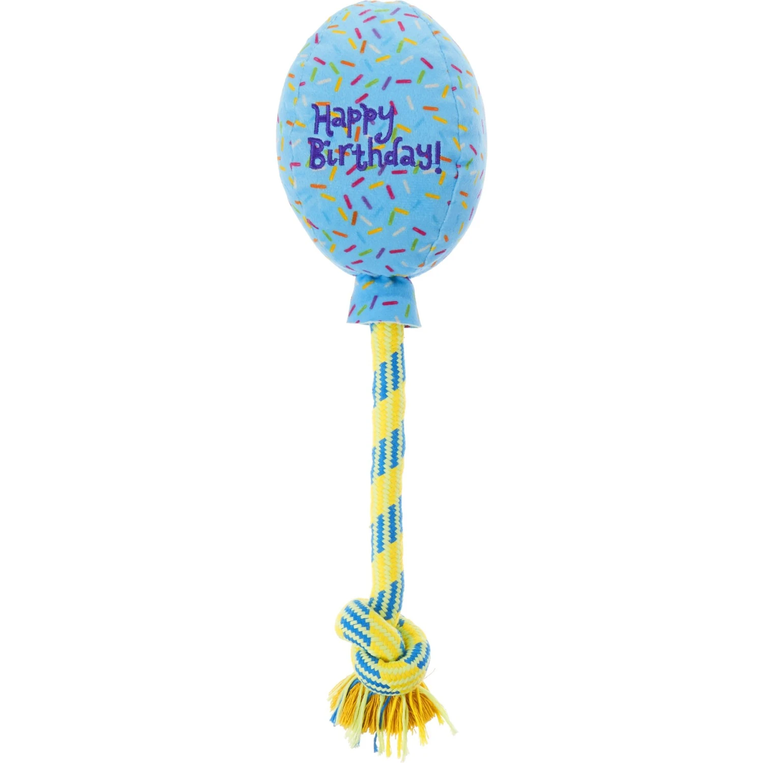 Frisco Birthday Balloon Plush With Rope Squeaky Dog Toy 3 Frisco Birthday Balloon Plush With Rope Squeaky Dog Toy