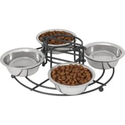 Frisco Multi Pet Feeding 4-Bowls Stainless Steel Dog & Cat Bowls, 0.5 Cup 12 Frisco Multi Pet Feeding 4-Bowls Stainless Steel Dog & Cat Bowls, 0.5 Cup -Frisco Shop 213787 PT2. AC SS1800 V1598450208