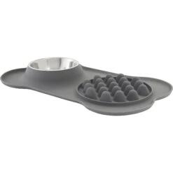 Frisco Silicone Slow Feeder Mat With Stainless Steel Bowl