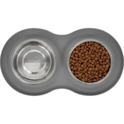 Frisco Double Stainless Steel Pet Bowl With Silicone Mat 14 Frisco Double Stainless Steel Pet Bowl With Silicone Mat -Frisco Shop 215986 PT4. AC SS1800 V1591020068