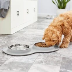 Frisco Double Stainless Steel Pet Bowl With Silicone Mat 17 Frisco Double Stainless Steel Pet Bowl With Silicone Mat -Frisco Shop 215986 PT7. AC SS1800 V1605660717