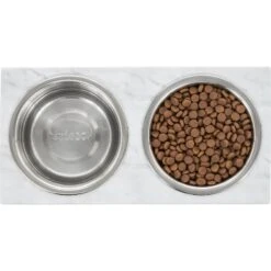Frisco Marble Print Stainless Steel Double Elevated Dog Bowl 12 Frisco Marble Print Stainless Steel Double Elevated Dog Bowl -Frisco Shop 216017 PT4. AC SS1800 V1591020400