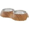 Frisco Double Stainless Steel Bowl, Wood Design -Frisco Shop 216068 MAIN. AC SS1800 V1591021033