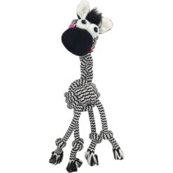 New Release 7 Frisco Zebra Rope Squeaky Dog Toy