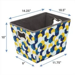 Frisco Rectangle Collapsible Pet Toy Storage Bin, Yellow Geometric -Frisco Shop 250578 PT2. AC SS1800 V1613774487