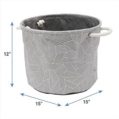 Frisco Round Collapsible Pet Toy Storage Bin, Gray Basket Weave 8 Frisco Round Collapsible Pet Toy Storage Bin, Gray Basket Weave -Frisco Shop 250585 PT2. AC SS1800 V1613774793