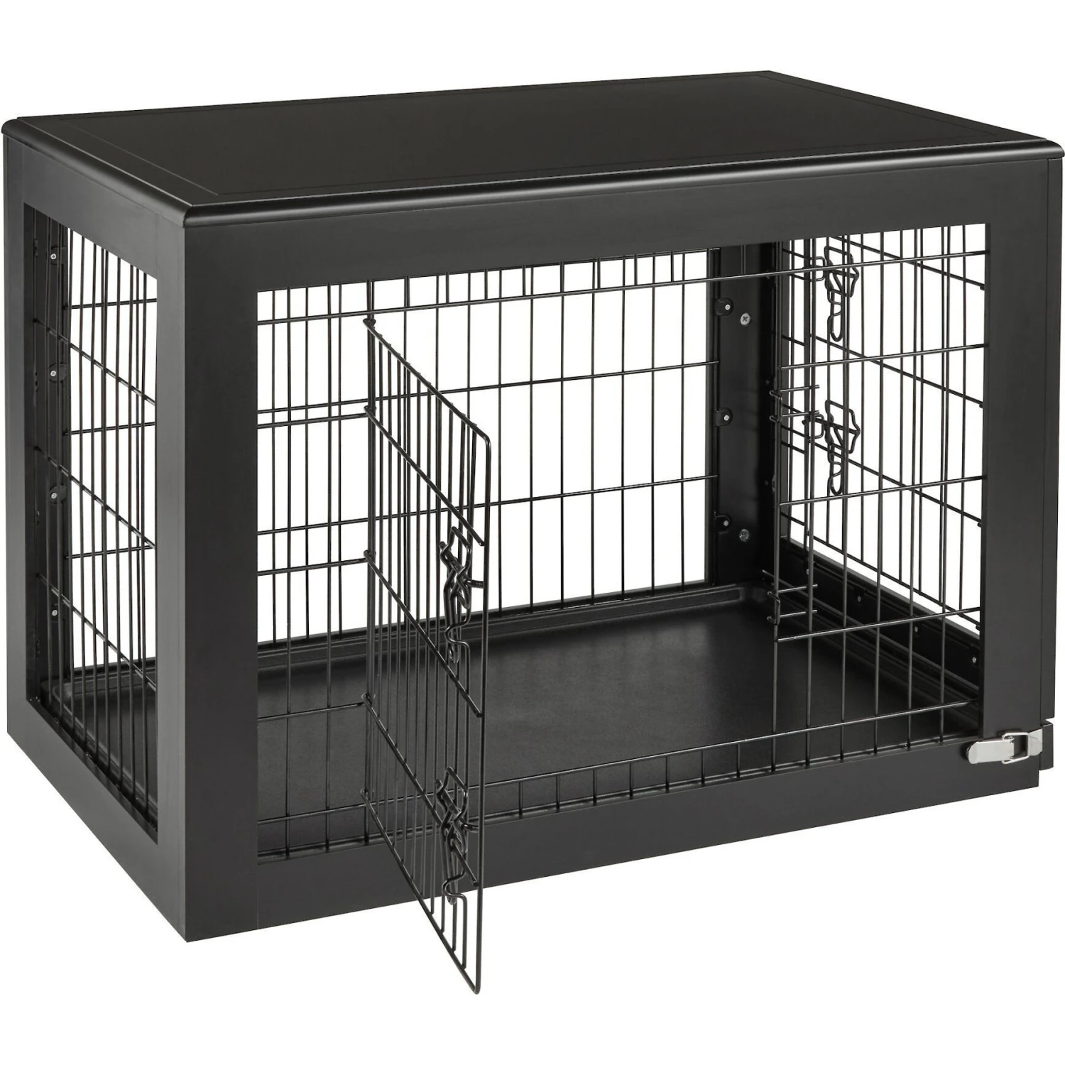 Frisco Double Door Furniture Style Dog Crate, Black 7 Frisco Double Door Furniture Style Dog Crate, Black - Image 5