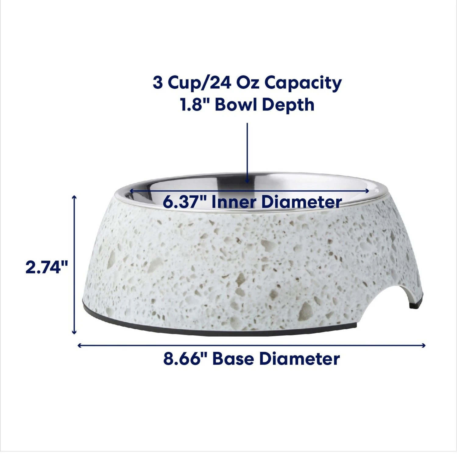 Frisco Quartz Design Stainless Steel Dog & Cat Bowl 4 Frisco Quartz Design Stainless Steel Dog & Cat Bowl - Image 2