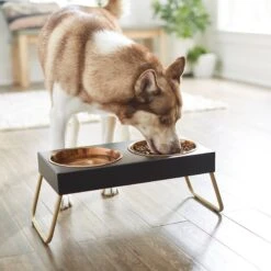 Frisco Copper Stainless Steel Elevated Foldable Double Dog & Cat Bowls 12 Frisco Copper Stainless Steel Elevated Foldable Double Dog & Cat Bowls -Frisco Shop 253060 PT2. AC SS1800 V1616594243
