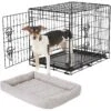 Frisco Fold & Carry Double Door Collapsible Wire Dog Crate & Frisco Gray Basket Weave Dog Crate Mat -Frisco Shop 255477 MAIN. AC SS1800 V1604096520