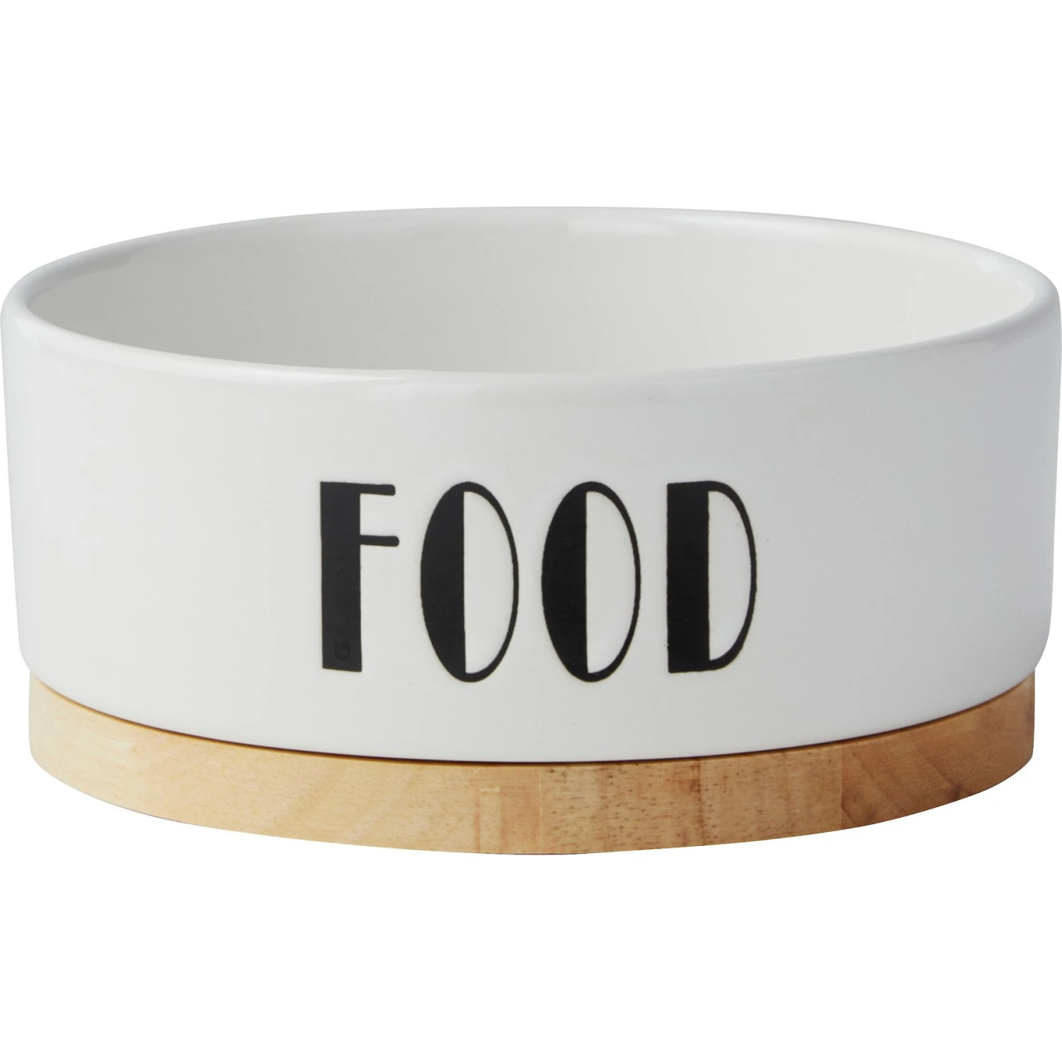 Frisco Ceramic Food Dog & Cat Bowl With Wood Base 3 Frisco Ceramic Food Dog & Cat Bowl With Wood Base