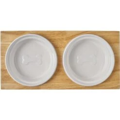 Frisco Ceramic Dog & Cat Double Diner With Elevated Wood Stand 12 Frisco Ceramic Dog & Cat Double Diner With Elevated Wood Stand -Frisco Shop 256052 PT5. AC SS1800 V1615313559