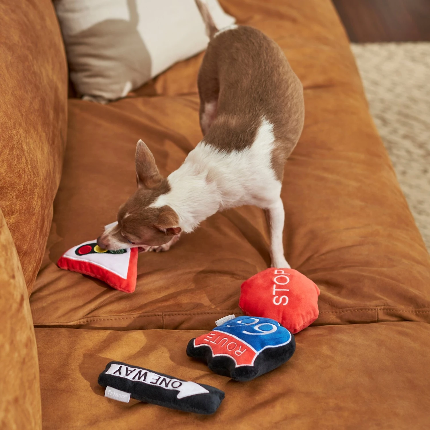 Frisco Road Trip Traffic Signs Plush Squeaky Dog Toy, 4 Count 5 Frisco Road Trip Traffic Signs Plush Squeaky Dog Toy, 4 Count - Image 3