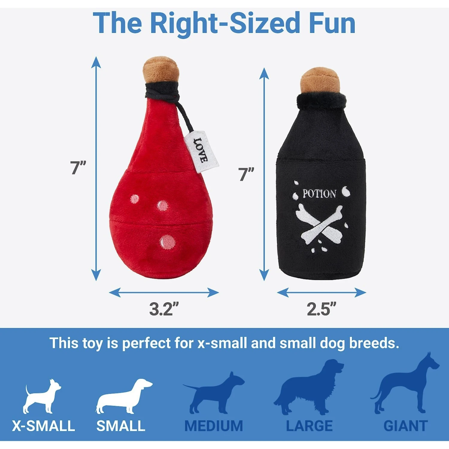 Frisco Magic Potions Plush Squeaky Dog Toy 4 Frisco Magic Potions Plush Squeaky Dog Toy - Image 2