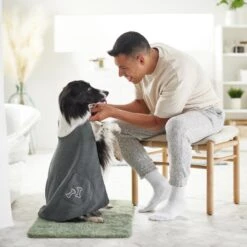 Frisco Embroidered Pawprint Microfiber Dog Bath Cape Towel -Frisco Shop 269038 PT5. AC SS1800 V1624552976