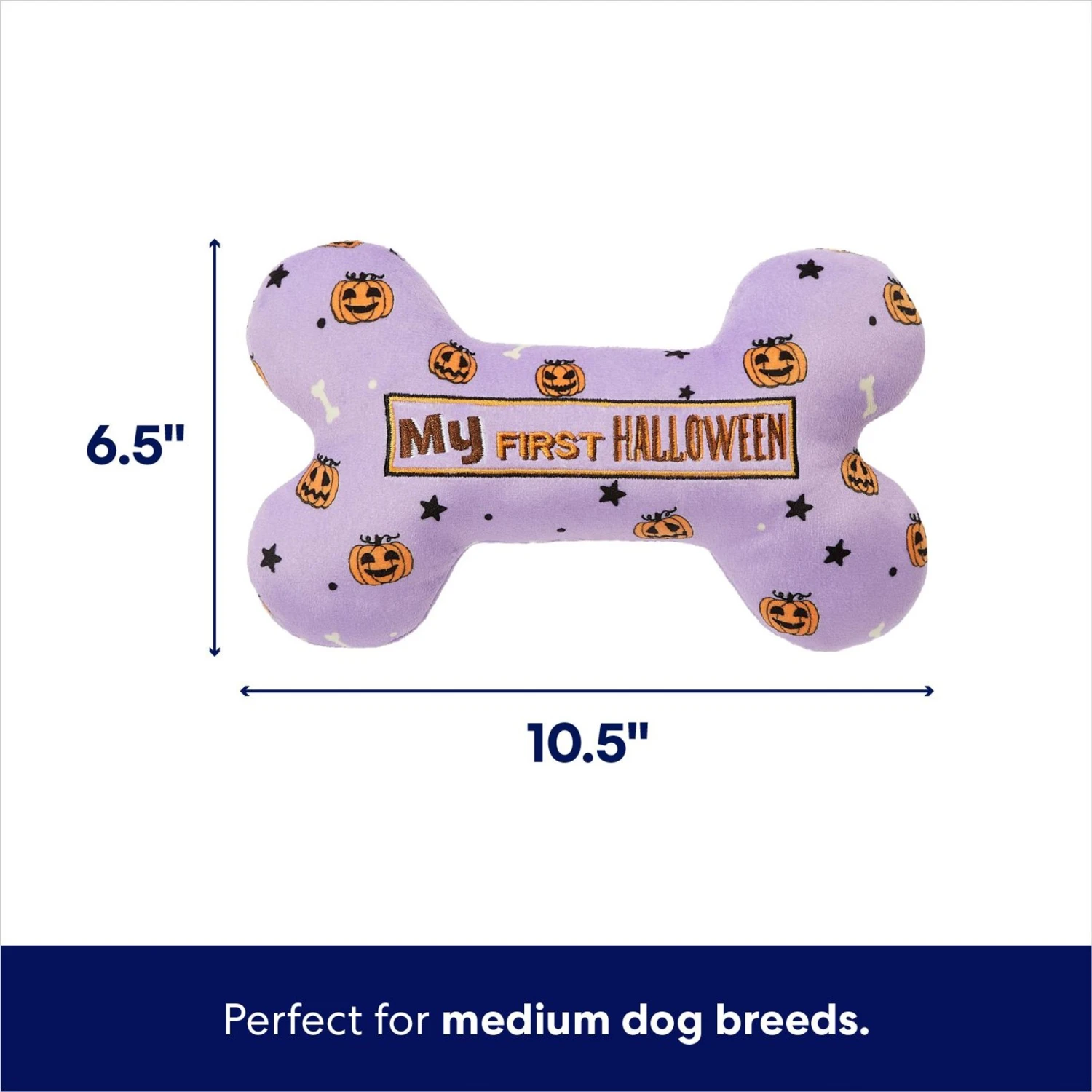 Frisco Halloween My First Halloween Bone Reversible Plush Squeaky Dog Toy 4 Frisco Halloween My First Halloween Bone Reversible Plush Squeaky Dog Toy - Image 2