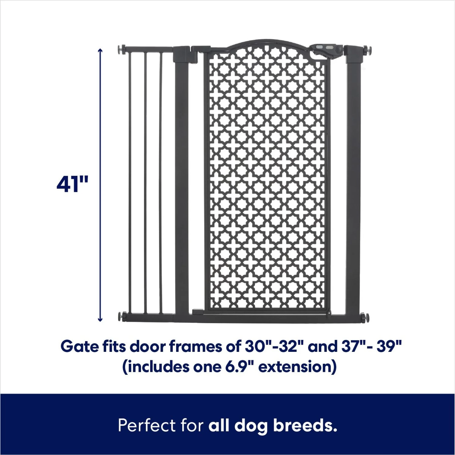 Frisco Metal Pattern Extra Tall Auto-close Dog Gate 4 Frisco Metal Pattern Extra Tall Auto-close Dog Gate - Image 2