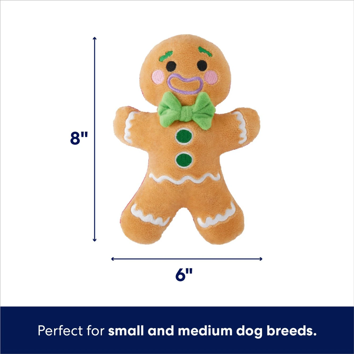 Frisco Holiday Naughty Or Nice Gingerbread Man Reversible Plush Squeaky Dog Toy 4 Frisco Holiday Naughty Or Nice Gingerbread Man Reversible Plush Squeaky Dog Toy - Image 2