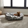 Frisco Buffalo Check Cuddler Pet Bed & Gift Set, Black & White -Frisco Shop 299397 MAIN. AC SS1800 V1639093641