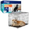 Frisco Fold & Carry Single Door Collapsible Wire Dog Crate & Frisco Premium Extra Large Printed Dog Training & Potty Pads -Frisco Shop 303438 MAIN. AC SS1800 V1681229072