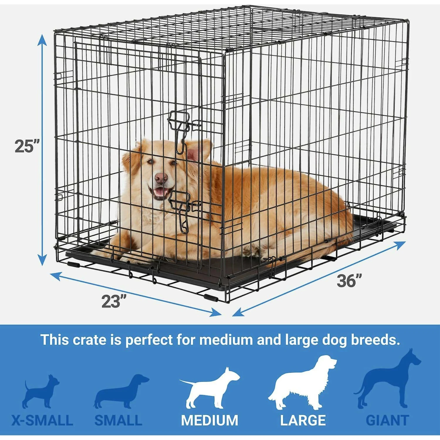 Frisco Fold & Carry Single Door Collapsible Wire Dog Crate & Frisco Premium Extra Large Printed Dog Training & Potty Pads 5 Frisco Fold & Carry Single Door Collapsible Wire Dog Crate & Frisco Premium Extra Large Printed Dog Training & Potty Pads - Image 3
