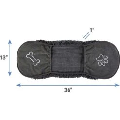 Frisco Microfiber Chenille Shammy Towel & Frisco Microfiber Chenille Paw Print Dog & Cat Mat, Dark Gray -Frisco Shop 303468 PT2. AC SS1800 V1623059252