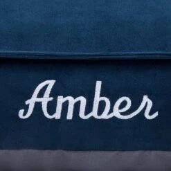 Frisco Personalized Navy Bolstered Bed With Navy Check Bolster, X-Large 8 Frisco Personalized Navy Bolstered Bed With Navy Check Bolster, X-Large -Frisco Shop 311768 PT3. AC SS1800 V1630593987