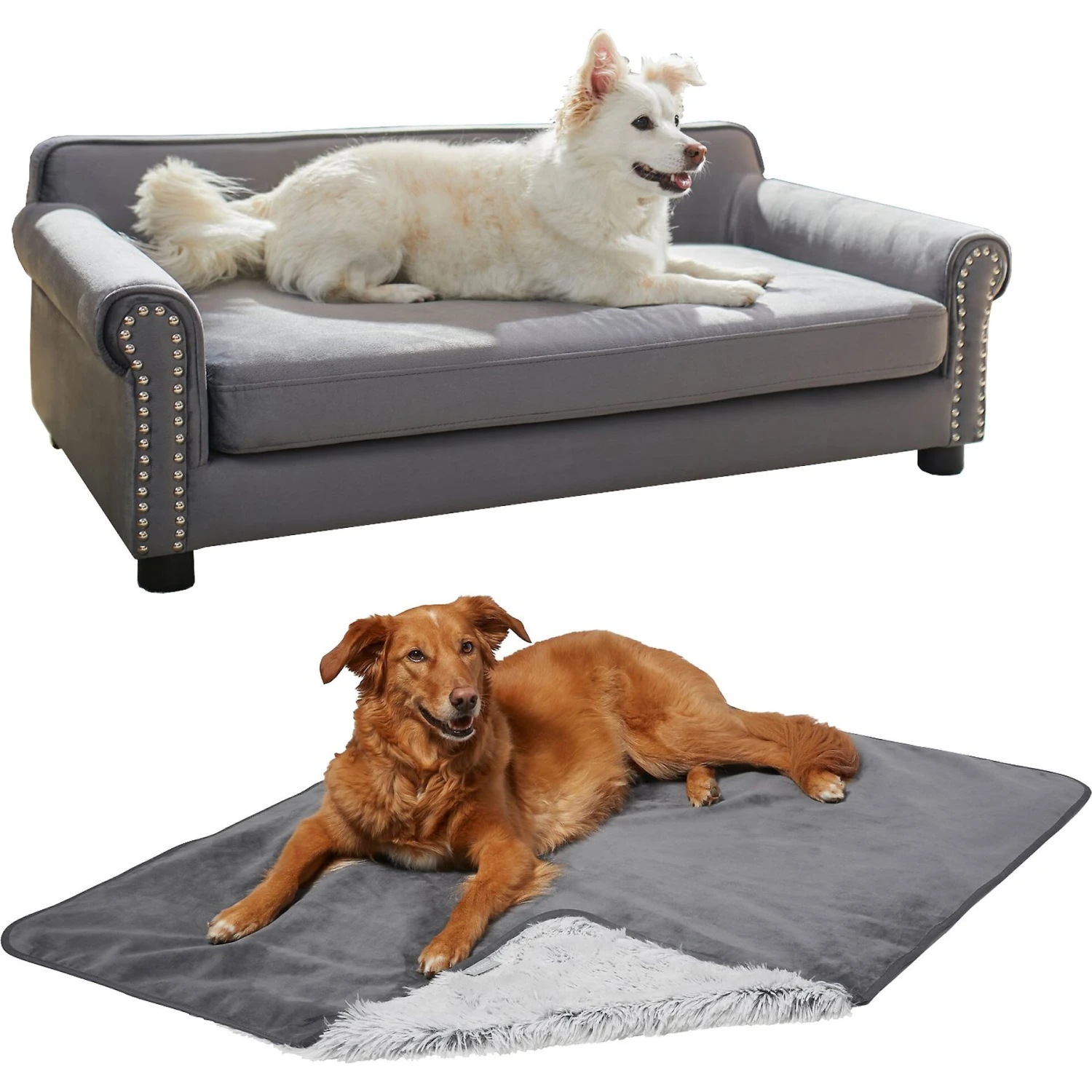 Frisco Sofa Pet Bed With Removable Cover & Frisco Eyelash Cat & Dog Blanket 3 Frisco Sofa Pet Bed With Removable Cover & Frisco Eyelash Cat & Dog Blanket