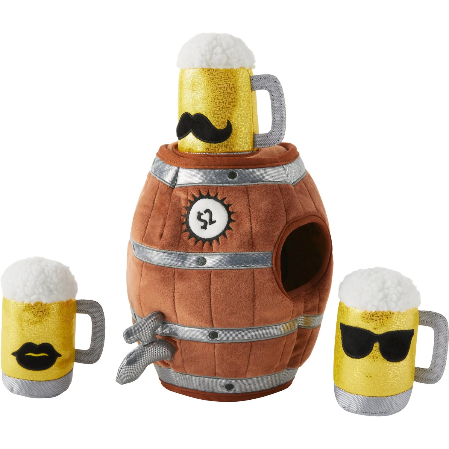 Frisco Beer & Keg Plush Squeaky Dog Toy, 4 Count 3 Frisco Beer & Keg Plush Squeaky Dog Toy, 4 Count