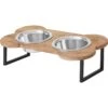 Frisco Premium Wood Elevated Bone Shape Stainless Steel Double Diner Dog & Cat Bowl, 3 Cup 2 Frisco Premium Wood Elevated Bone Shape Stainless Steel Double Diner Dog & Cat Bowl, 3 Cup -Frisco Shop 331497 MAIN. AC SS1800 V1657656891