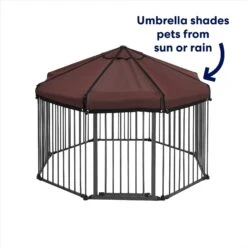 Frisco Outdoor Galvanized Steel 8-Panel Configurable Gate And Playpen With Oxford Roof -Frisco Shop 507086 PT2. AC SS1800 V1669212042