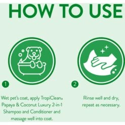 TropiClean Luxury 2 In 1 Papaya & Coconut Pet Shampoo & Conditioner & Frisco Cat & Dog Bristle Brush -Frisco Shop 575094 PT3. AC SS1800 V1657660395