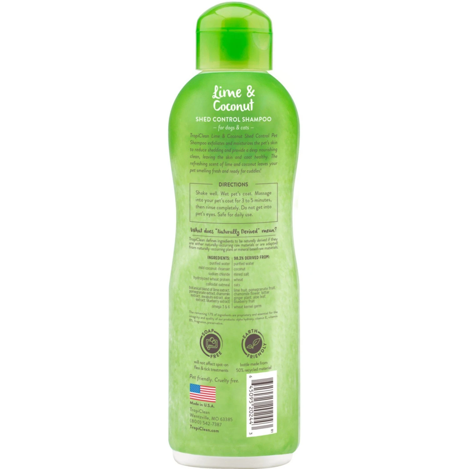 TropiClean Lime & Coconut Deshedding Dog Shampoo & Frisco Shedding Rake Dog & Cat Brush 5 TropiClean Lime & Coconut Deshedding Dog Shampoo & Frisco Shedding Rake Dog & Cat Brush - Image 3