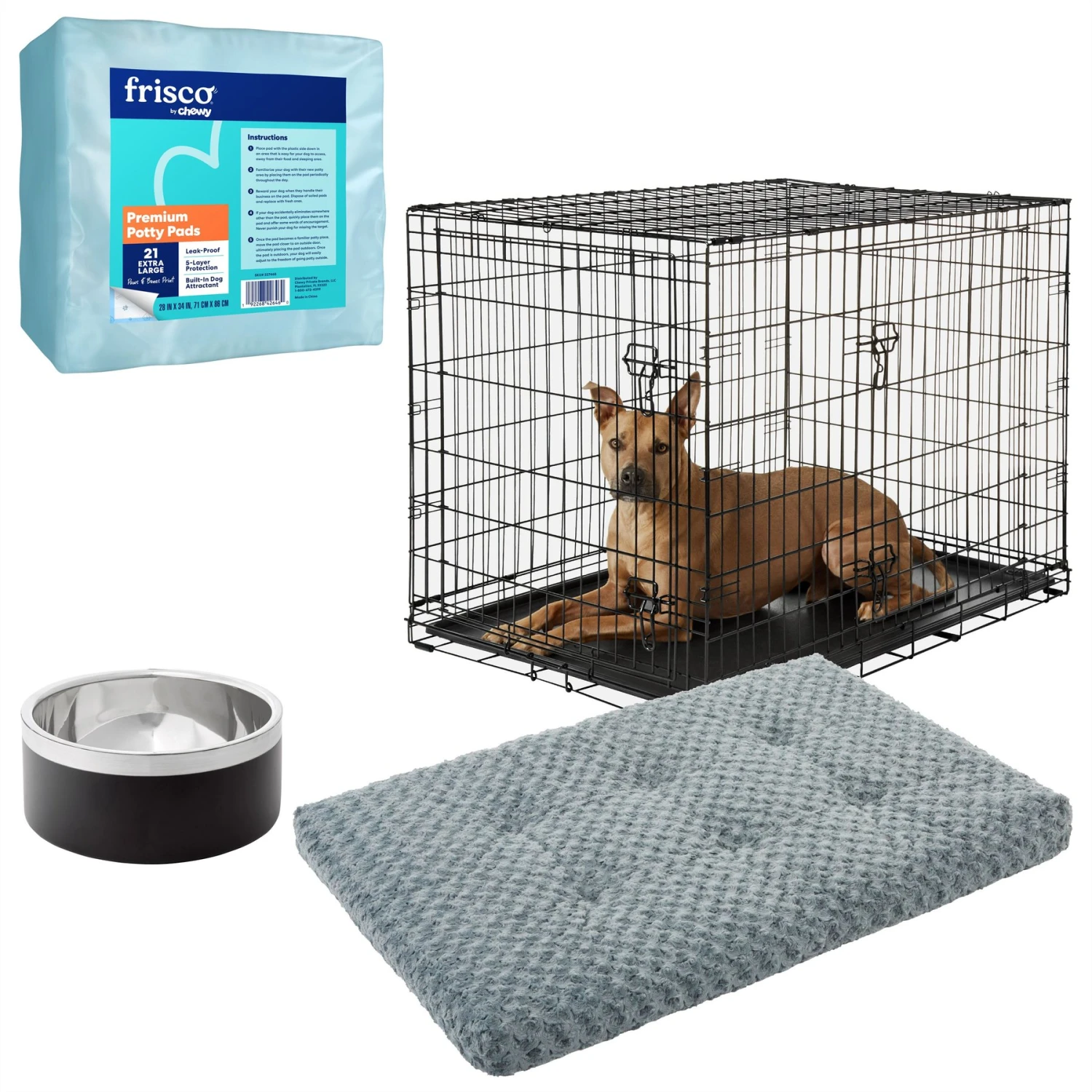Frisco Insulated Two-Toned Non-Skid Stainless Steel Dog & Cat Bowl + 3 Items 3 Frisco Insulated Two-Toned Non-Skid Stainless Steel Dog & Cat Bowl + 3 Items