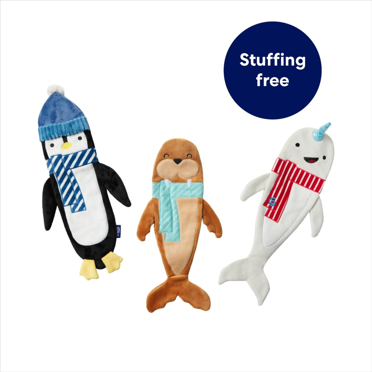 Frisco Holiday Arctic Friends Stuffing-Free Skinny Plush Squeaky Dog Toy 5 Frisco Holiday Arctic Friends Stuffing-Free Skinny Plush Squeaky Dog Toy - Image 3